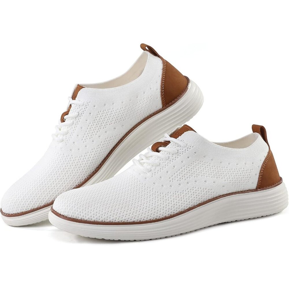 🆕VILOCY Men's White Casual Dress Oxfords Business Mesh Breathable Sneakers - Picture 10 of 13